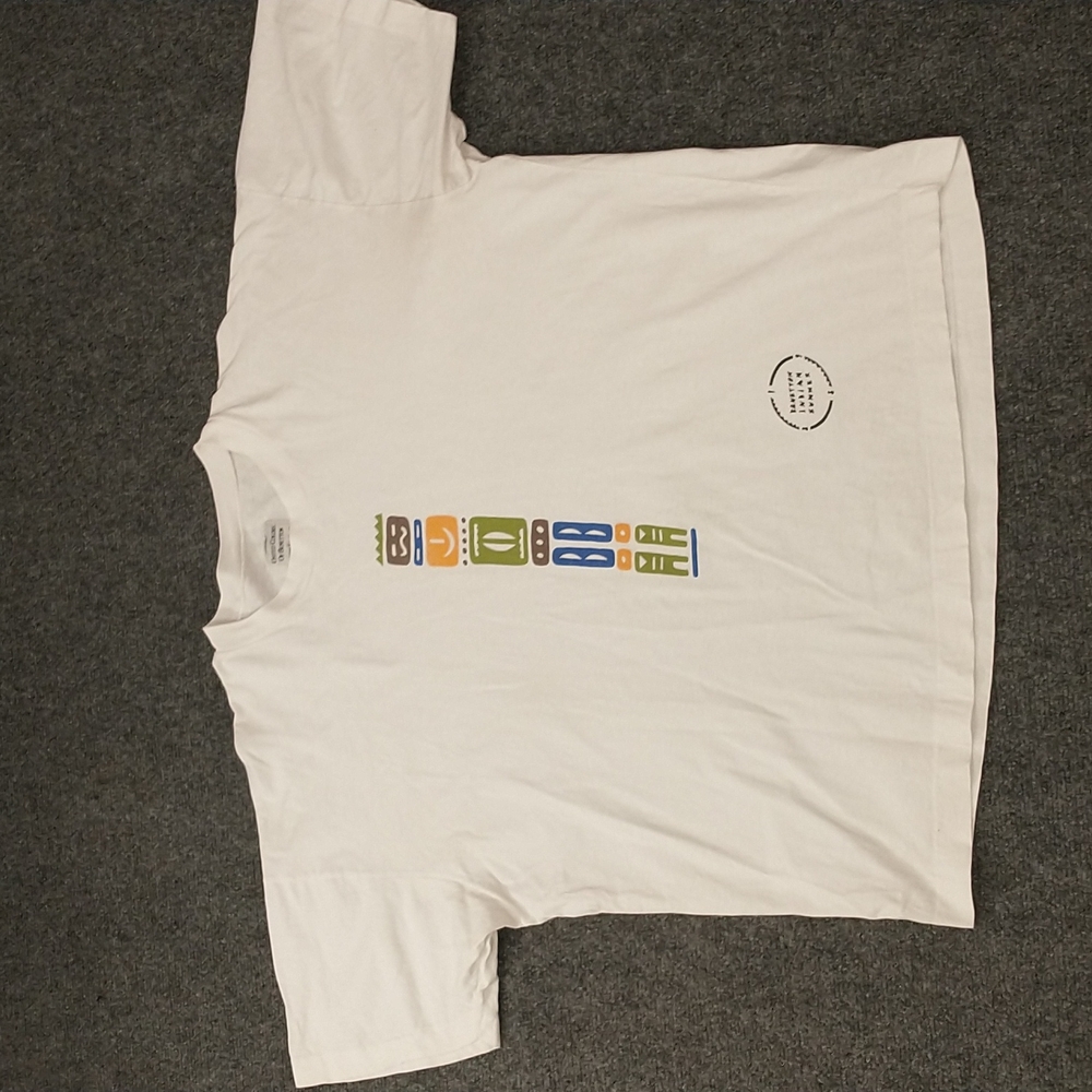 Vintage Benetton Indian Summer T Shirt Single Stitch White Cotton Indigenous